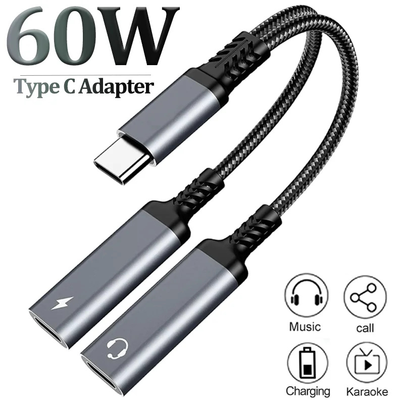 Earphone Splitter Jack - OTG 2 в 1 USB C