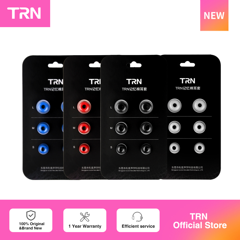 Earphone Foam Tip - TRN 3 пары (6 шт.) наушники