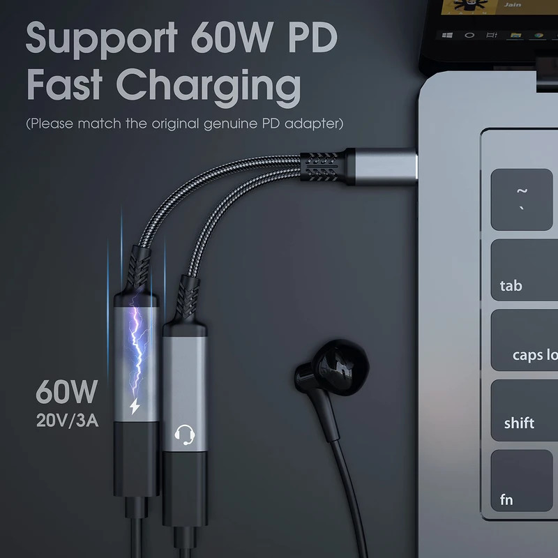 OTG 2 в 1 USB C Разветвитель н – обзор и цена Earphone Splitter Jack
